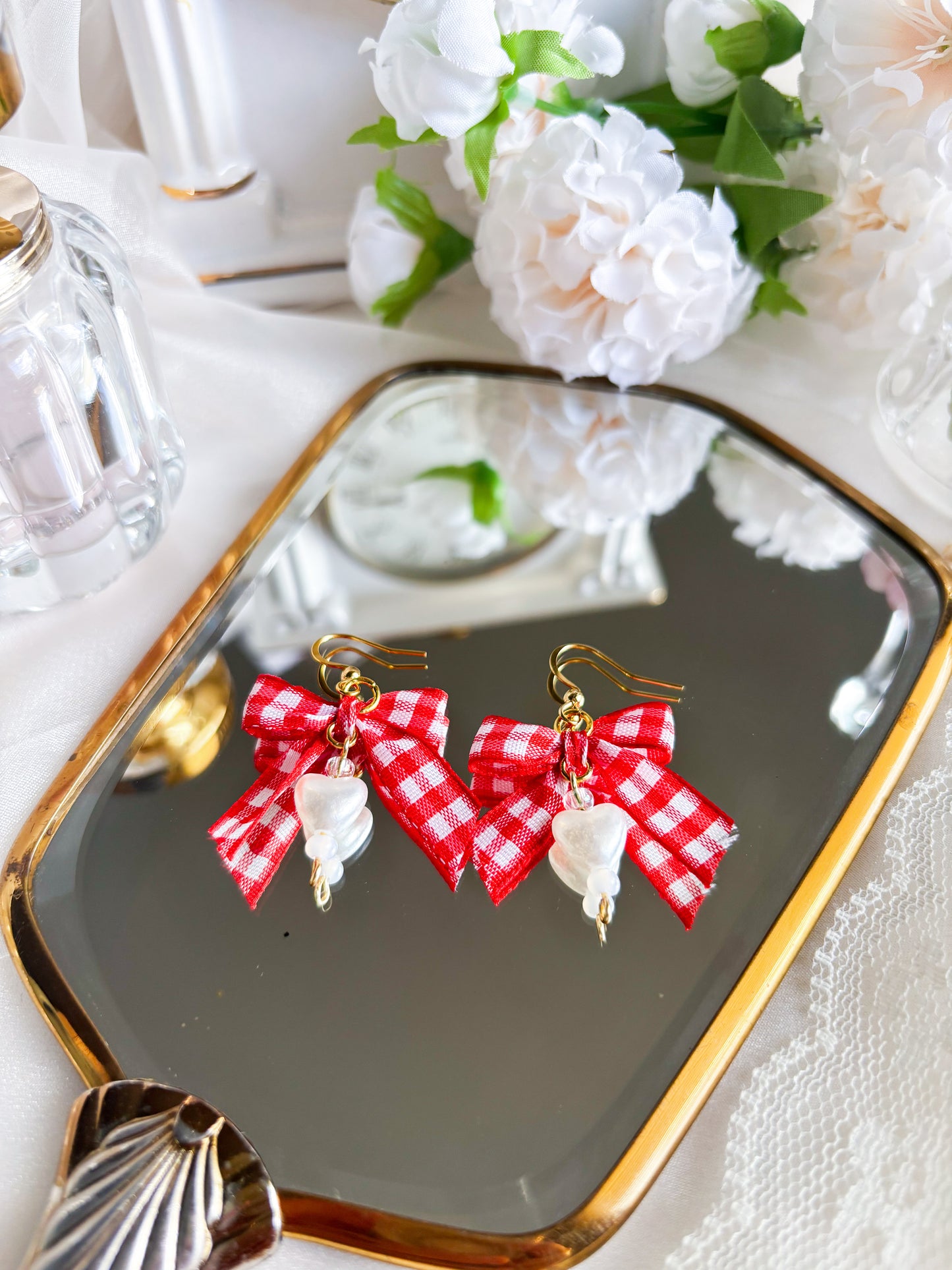 red heart earrings