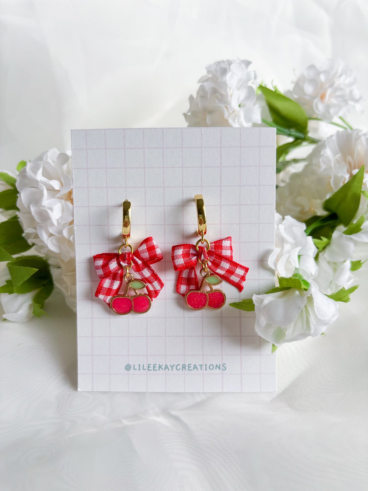 Cherry Bow Earrings