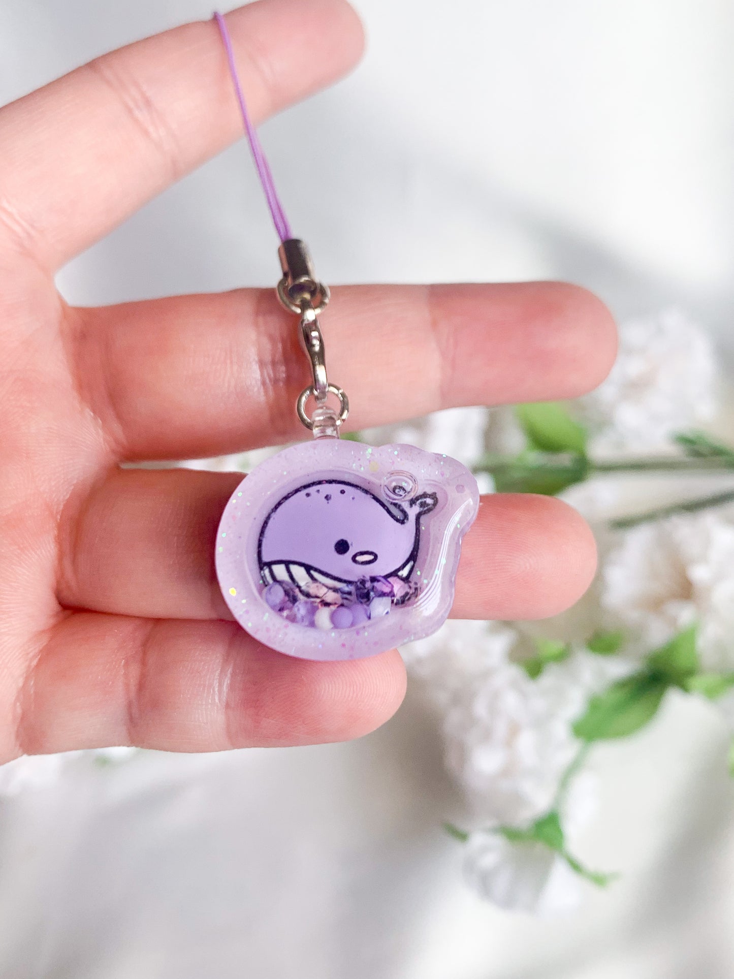 Mini Whale Shaker Phone Charm