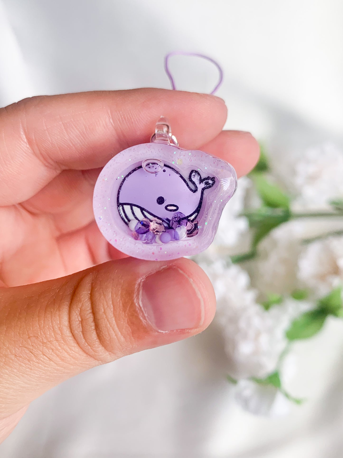 Mini Whale Shaker Phone Charm