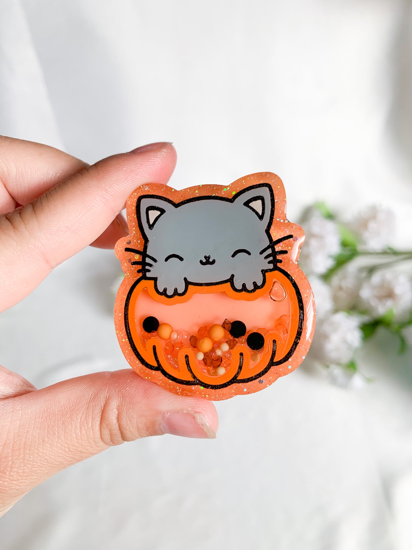 Spooky Cat Pumpkin Shaker