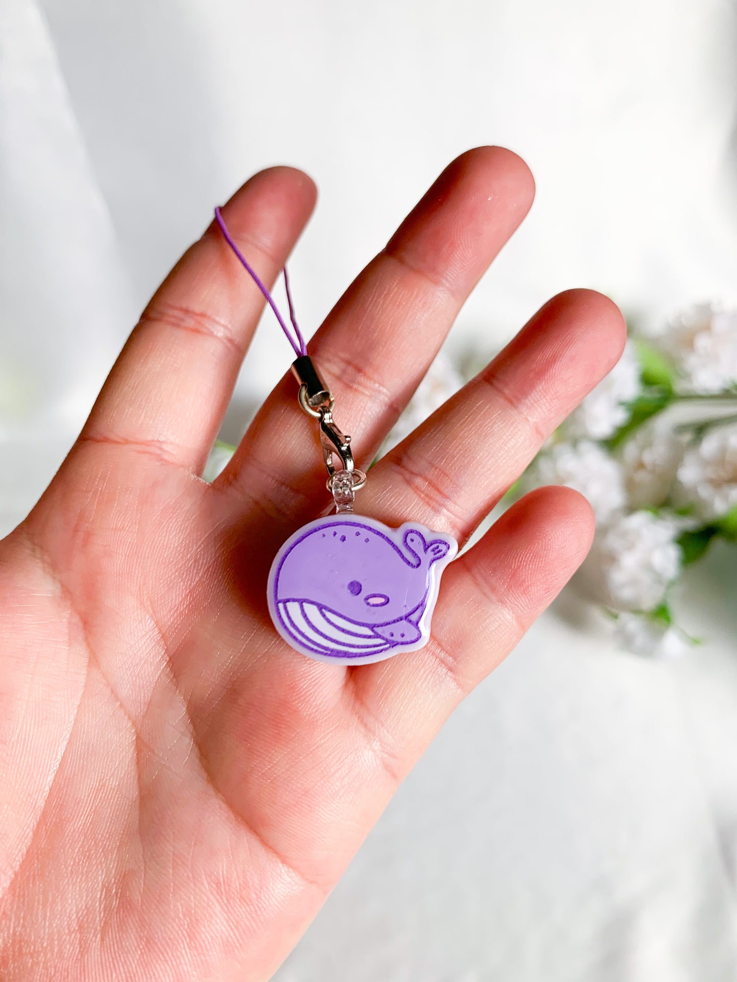 Mini Whale Flat Phone Charm