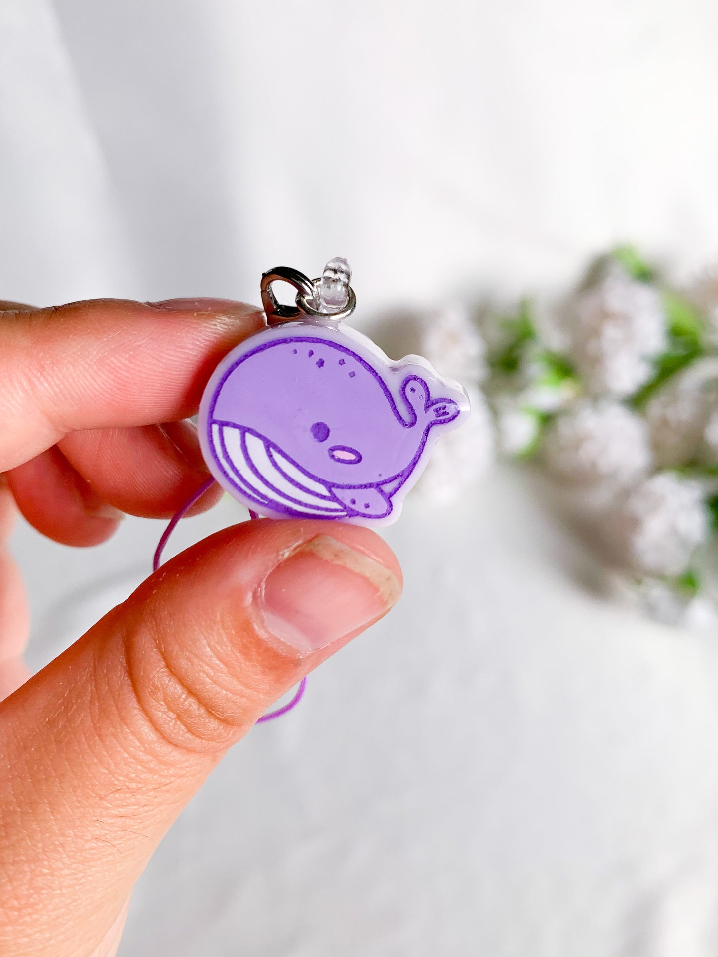 Mini Whale Flat Phone Charm