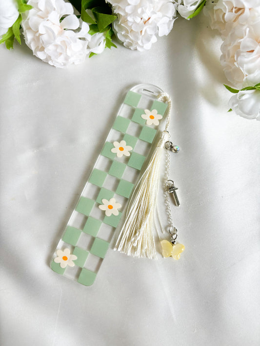 Green Checkered Bookmark