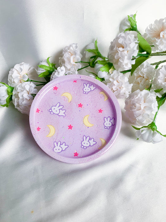 Cute Bunny Blanket Coaster Tray