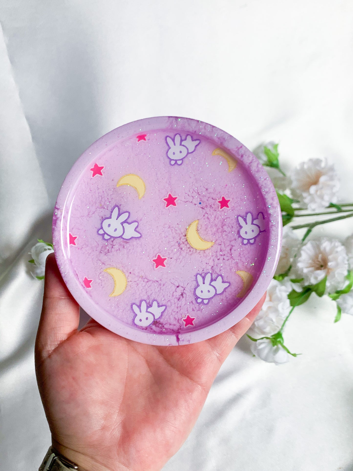 Cute Bunny Blanket Coaster Tray