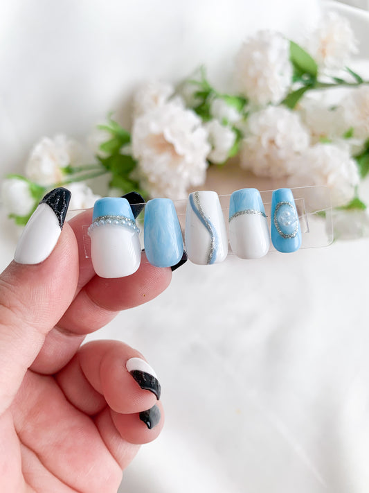 Marble Pearl Press-On Nails