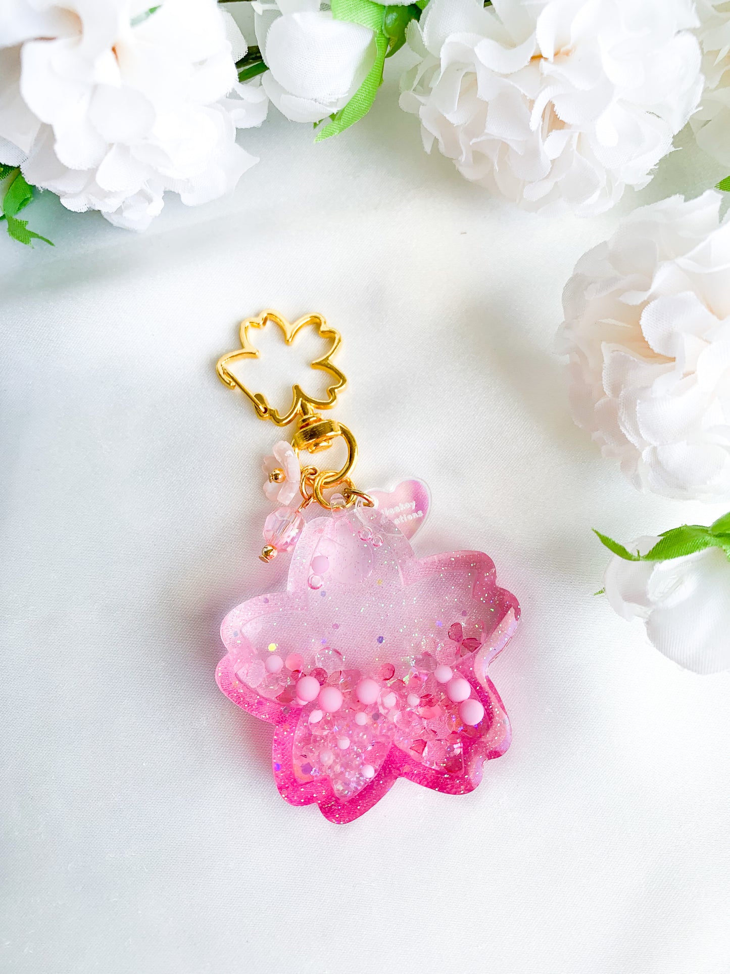 Transparent Pink Sakura Keychain